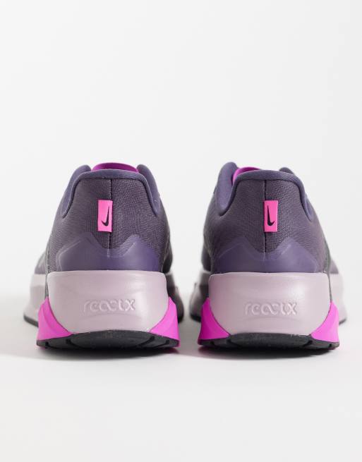 Nike Training Hybrid RN trainers in grey and purple, 2 of 5