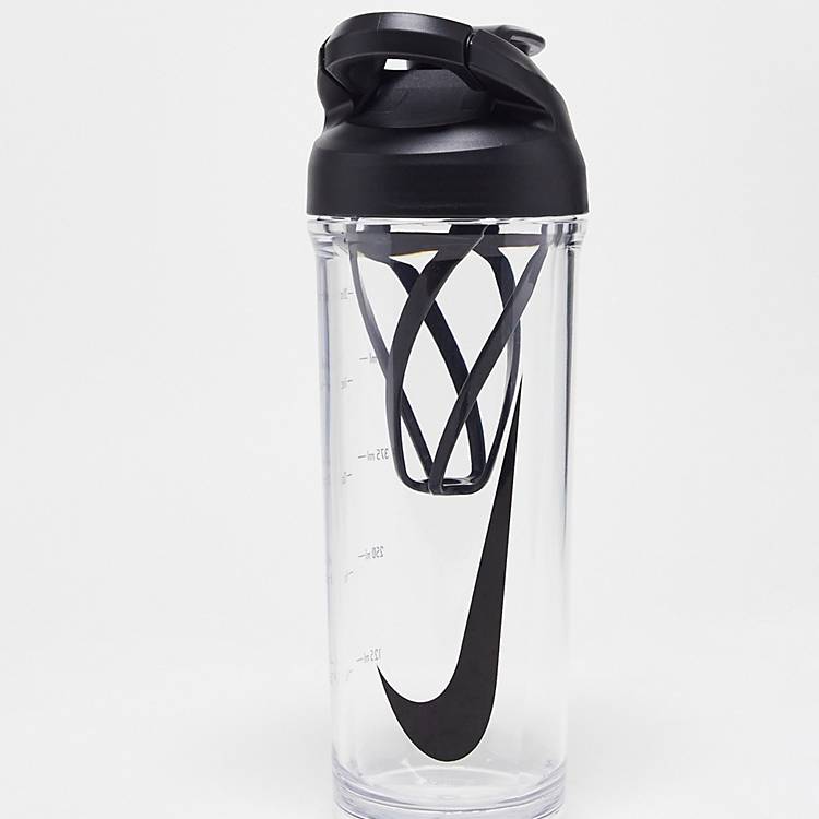 Nike Training Hypercharge 24oz Protein shaker bottle in clear and black