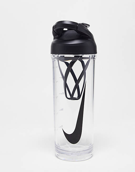 Nike Training - Hypercharge - Bottiglia shaker per proteine trasparente e  nera da 24 oz