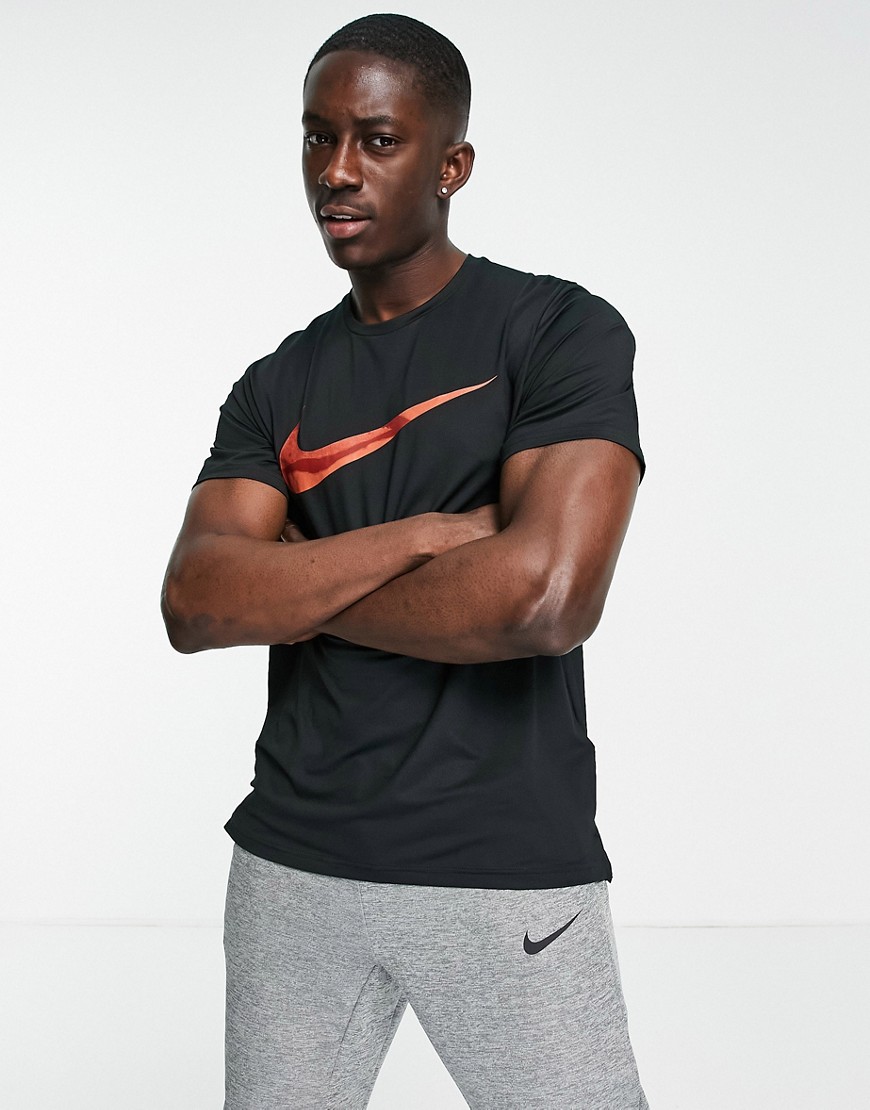 Nike Training Hyperdry large logo t-shirt in black