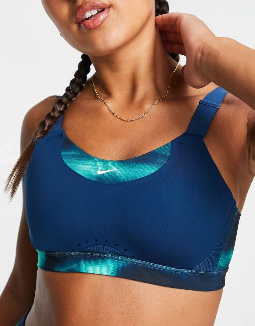 Nike Training Icon Clash Alpha Dri-FIT high support sports bra in teal blue