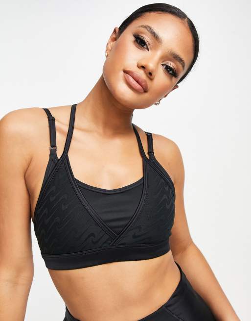 NIKE Dri-FIT Indy Icon Clash T-Back Sports Bra - Size Small (UK 10