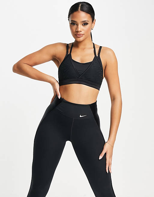 Sportswear Nike Training Icon Clash Dri-FIT Indy strappy bra in black 