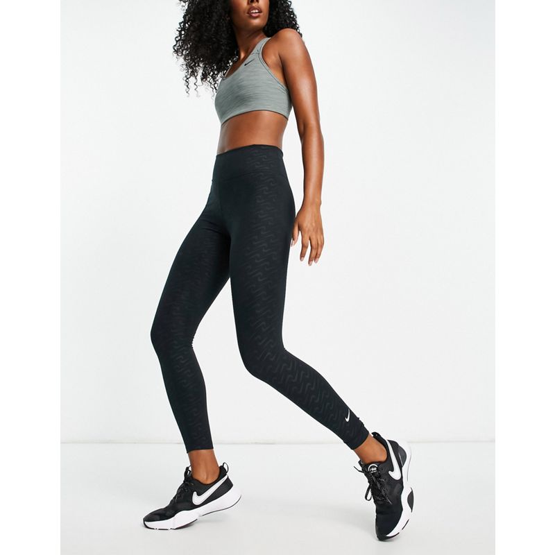 Donna Leggings Nike Training - Icon Clash Dri-FIT - One Luxe - Leggings cropped neri con stampa