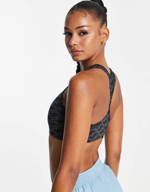 Buy Nike Icon Clash Marker Printed Cross Back Strappy Bra Black In Black