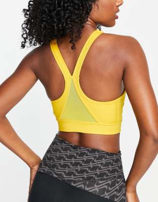 nike training swoosh bra yellow