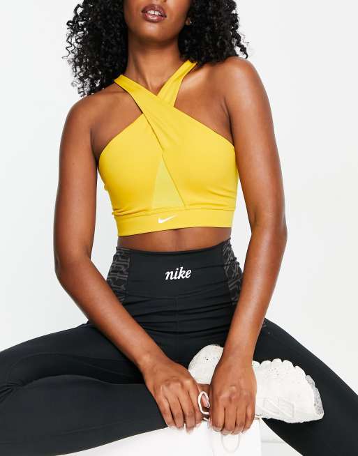 Nike Swoosh Icon Clash Sports Bra Black / Metallic Gold The Nike