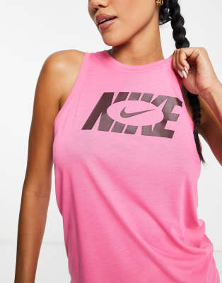 Nike Training - Icon Clash Dri-Fit - Trägertop in Rosa mit Logo-Schwarz