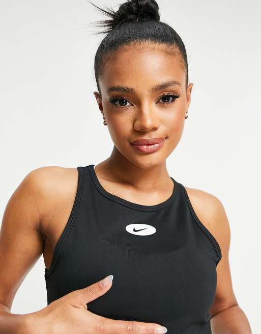 Nike Training Icon Clash Korte tanktop in zwart en limoengroen