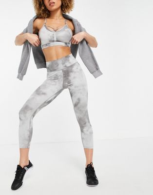 Nike Training Icon Clash One cropped tie dye leggings in grey