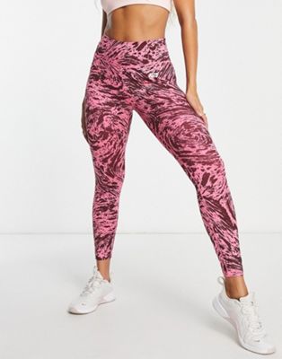 Nike Training Icon Clash One Dri-FIT high rise printed 7/8 leggings in pink