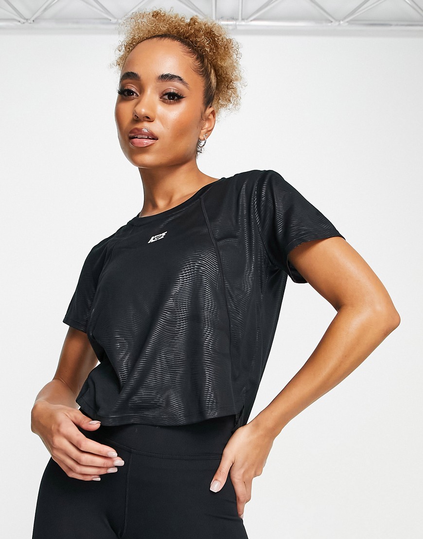 Nike Training Icon Clash One Dri-FIT printed cropped t-shirt in black