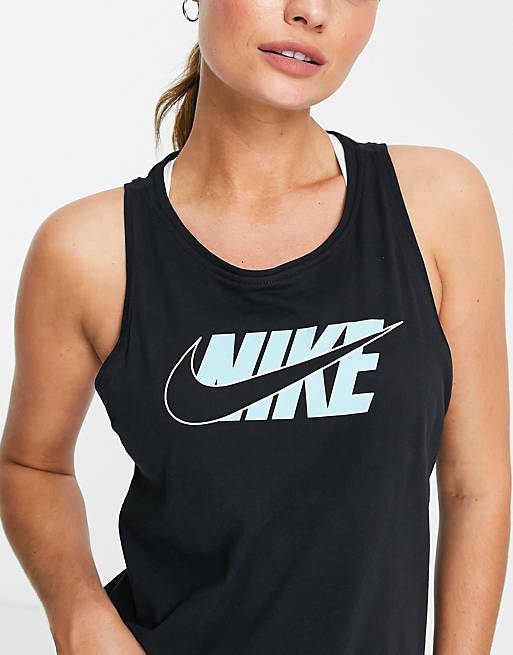Women Nike Training Icon Clash Swoosh logo tank in black 