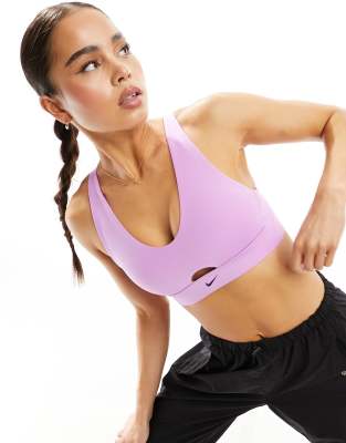 Nike Training Indy Dri-Fit plunge cutout bra in purple - ASOS Price Checker