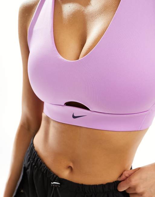 NIKE PRO INDY AEROADAPT LIGHT SUPPORT SPORTS TRAINING BRA PURPLE BV6342-550  L