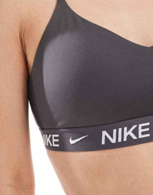 Nike Training - Indy Dri-FIT - Reggiseno sportivo a supporto leggero grigio, 4 di 4