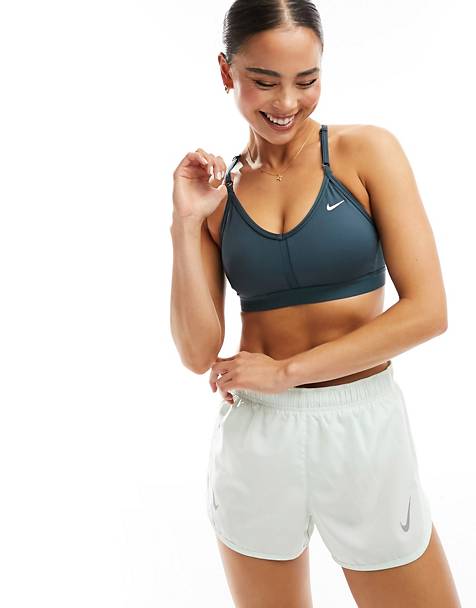 Women's Nike Pro Swoosh Blue/Yellow Ombre Band Sports Bra Medium Support  Size XS