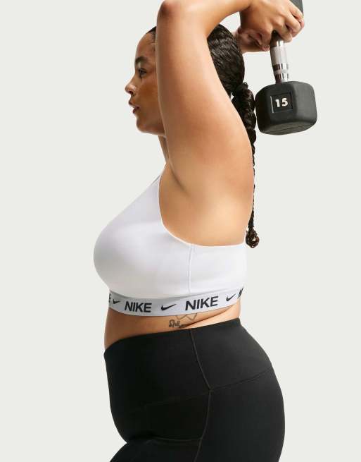 Nike Training Indy High-Support Padded Adjustable Sports Bra in White, 3 of 4