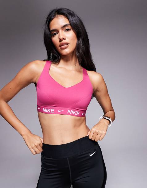 Nike Training Indy high support sports bra in dark pink