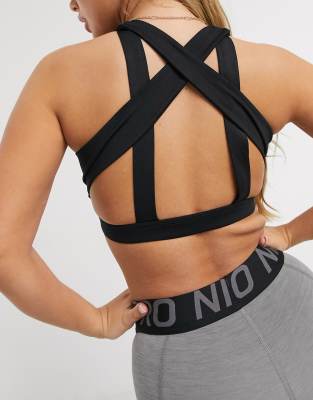 nike training indy light bra in black