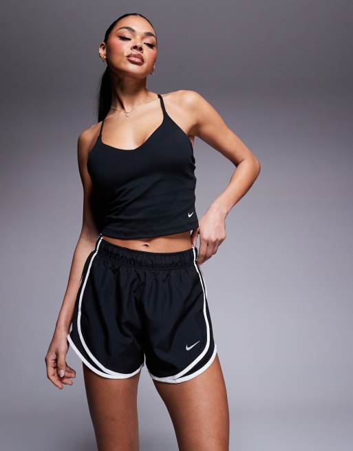 Nike Training Indy light support sports bra tank top and Tempo 3 inch shorts in black
