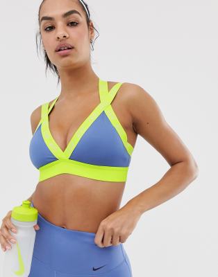 nike training indy logo bra in white