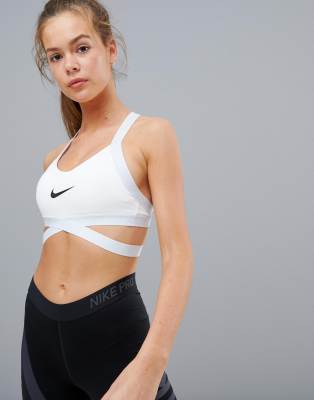 nike indy logo bra white