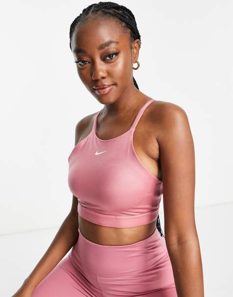 Nike Training – Indy – Różowy błyszczący biustonosz sportowy zapewniający lekkie podtrzymanie - view 1