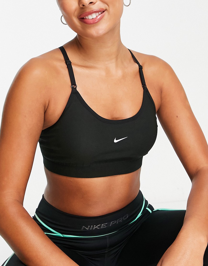 Nike Training Indy Seamless Dri-FIT light support sports bra in black