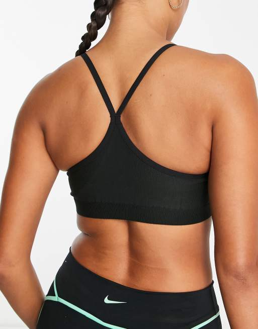 Nike Training Indy Seamless Dri-FIT light support sports bra in black