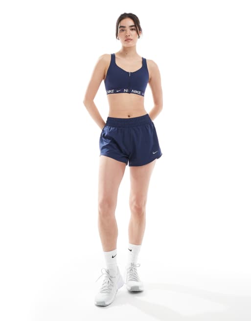 Nike Training – Indy – Sport-BH in Marineblau mit hoher Stützfunktion und Reißverschluss vorne, 2 von 4