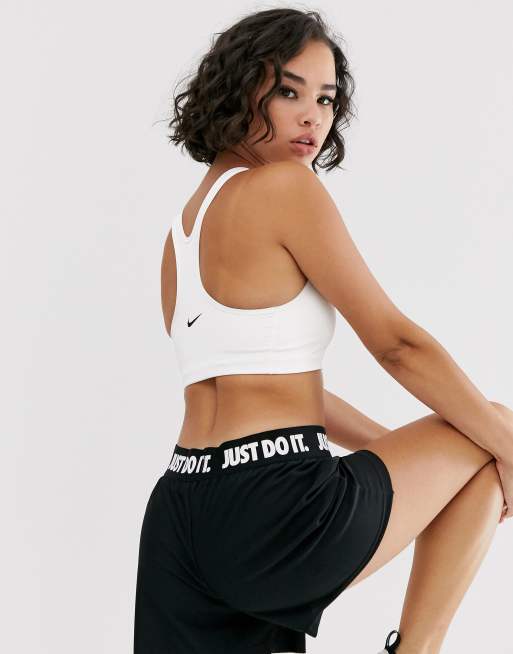 Nike Training just do it bra in white ASOS