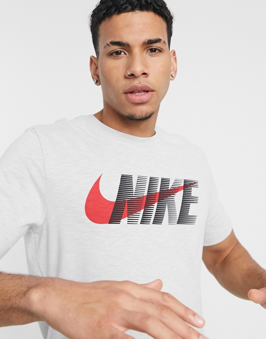 Nike Large Double Logo T-shirt In White | ModeSens