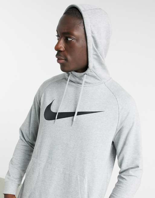 Nike Training Large Swoosh hoodie in gray ASOS