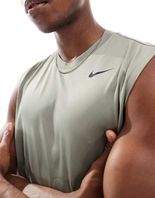 Nike Training Legend Dri-FIT sleeveless t-shirt in khaki ASOS
