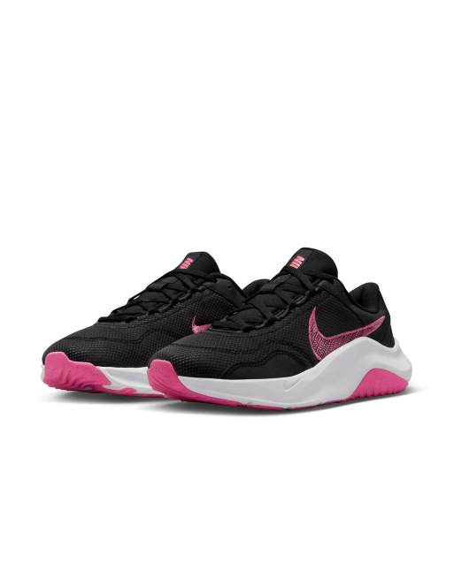 Nike Training - Legend Essential 3 NN - Sneakers nere e rosa, 4 di 4