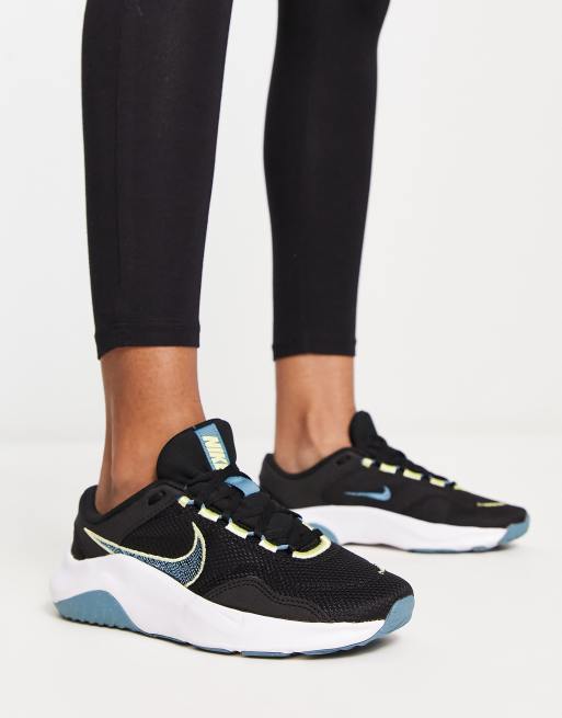 Nike Training Legend Essential 3 trainers in black and aqua | ASOS