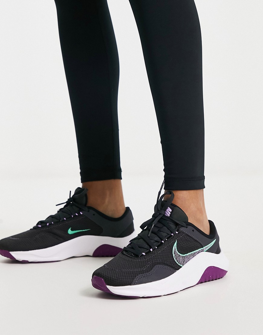 Nike Training Legend Essential 3 trainers in black and purple
