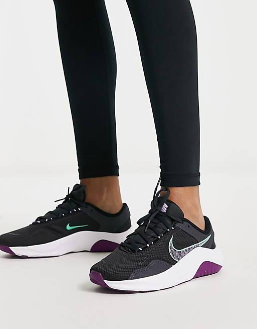 nike black and purple trainers