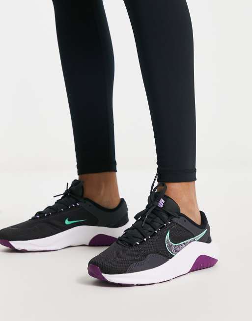 Black and sale purple nike trainers