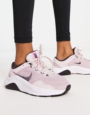 Nike Training Legend Essential 3 trainers in grey and pink