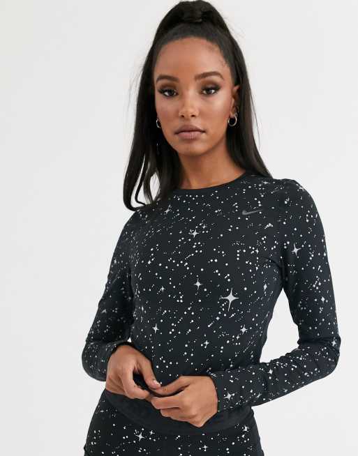 Long sleeve shop black sparkly top