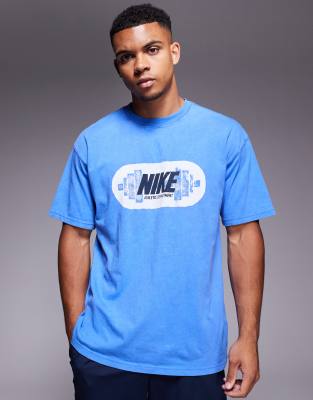 Nike Training – M90 Heritage – Niebieski T-shirt z grafiką - view 1