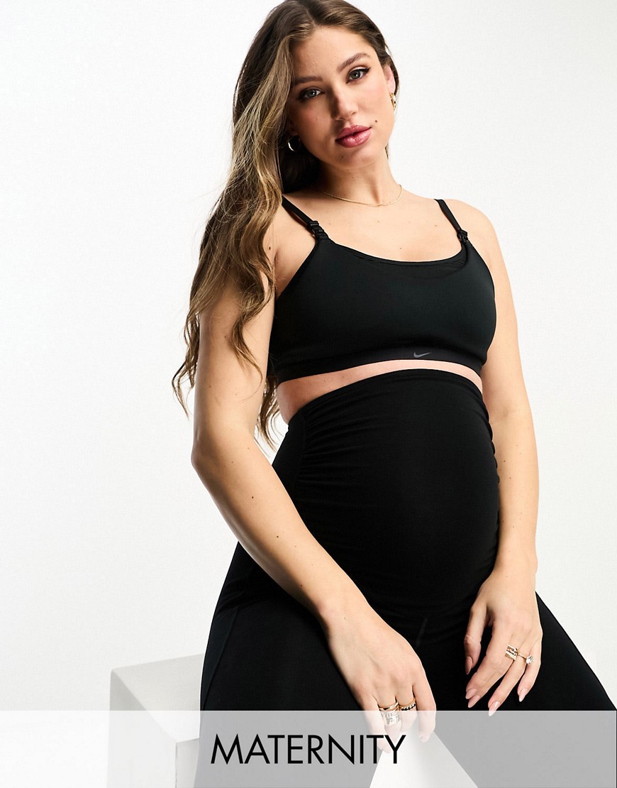 Nike Training Maternity Alate Dri-Fit light support sports bra in black