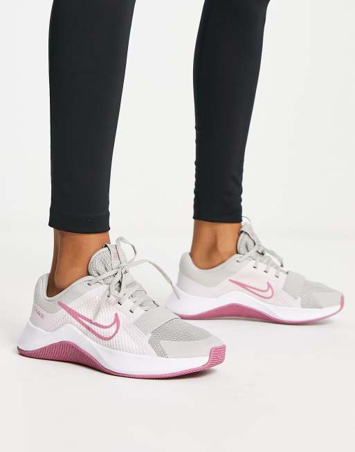 Womens grey and store pink nike trainers