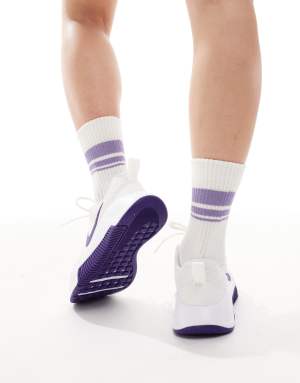 Nike Training MC 3 trainers in white and purple