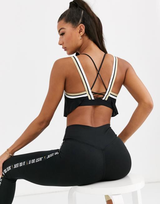 Nike training medium support bra with perforated sales over layer