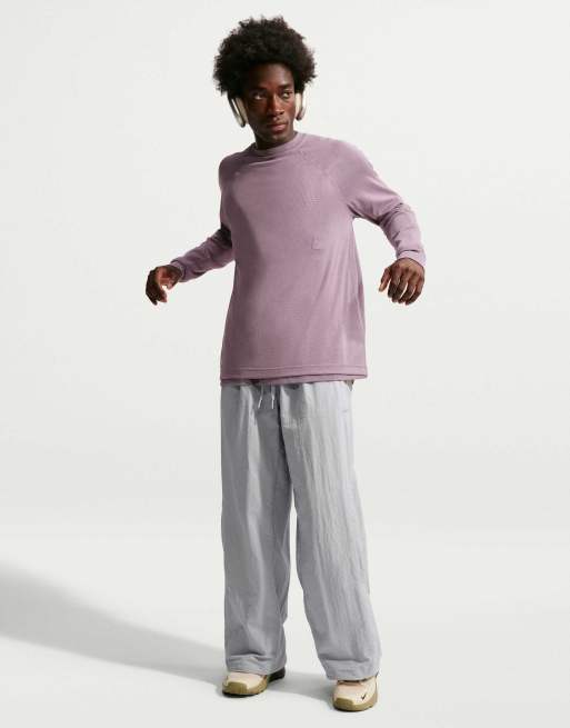 Nike Training Men's N.A.C. Dri-FIT Mesh Long-Sleeve Top in Purple, 4 of 4