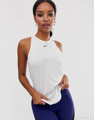 Nike Training mesh tank in white