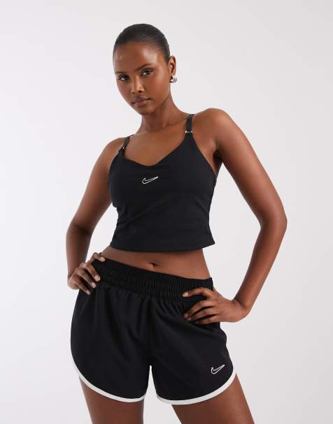 Nike Training metallic swoosh vest top in black - view 1